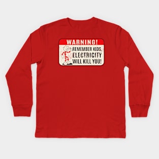 Reddy Kilowatt Kids Electricity will kill you Kids Long Sleeve T-Shirt